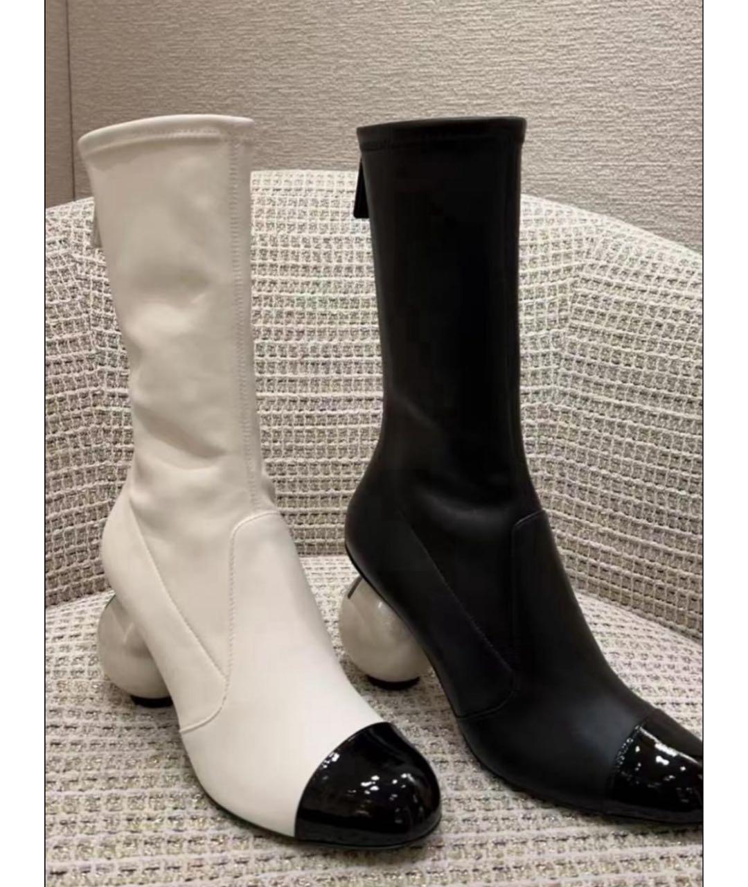CHANEL Белые кожаные полусапоги, фото 5
