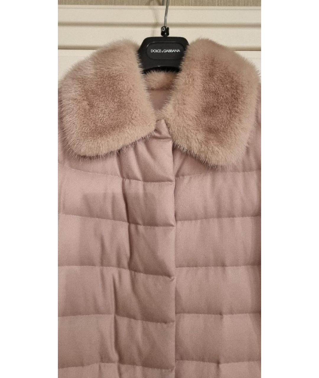 MONCLER Коралловый кашемировый пуховик, фото 4