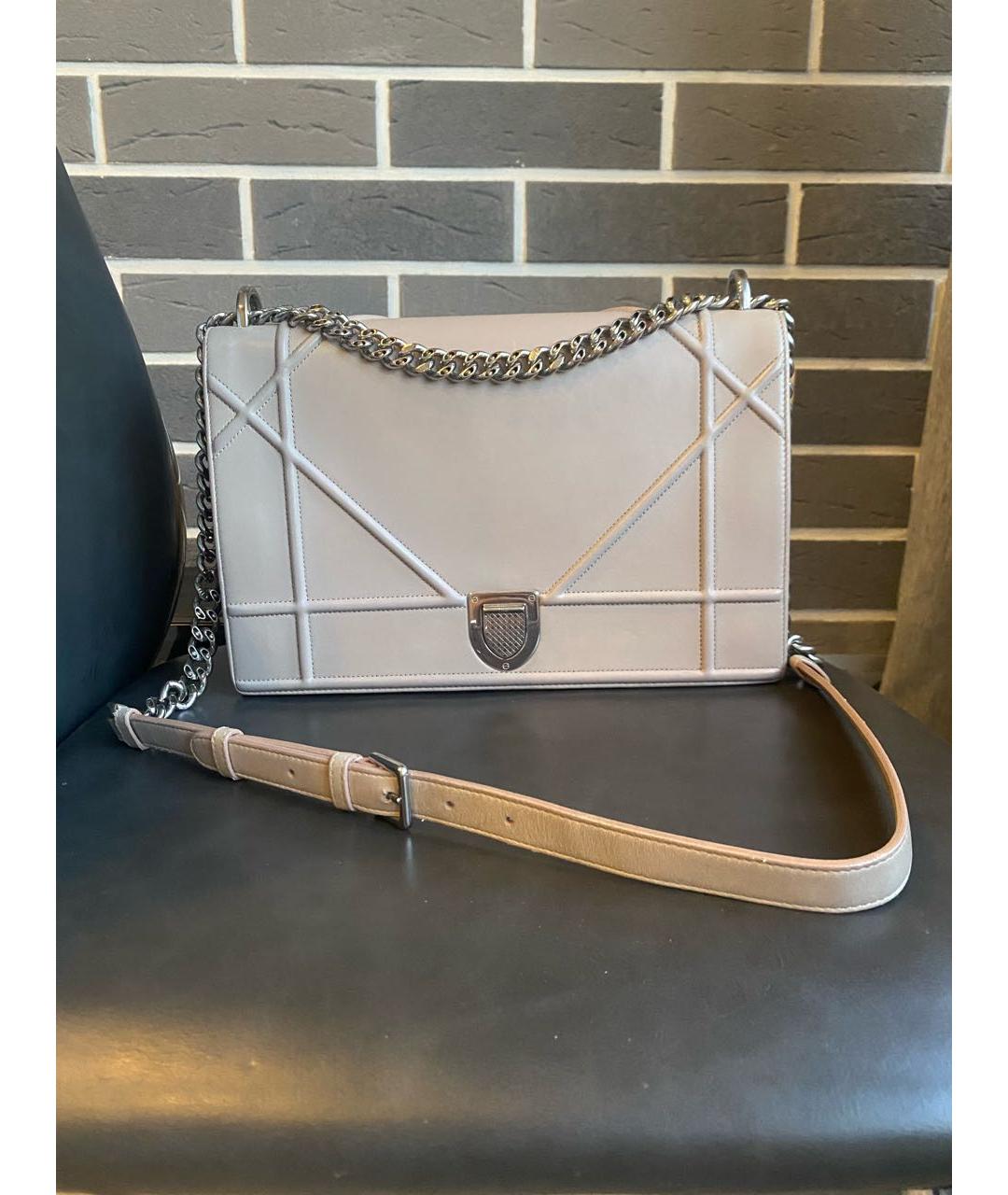 CHRISTIAN DIOR Бежевая кожаная сумка через плечо, фото 8