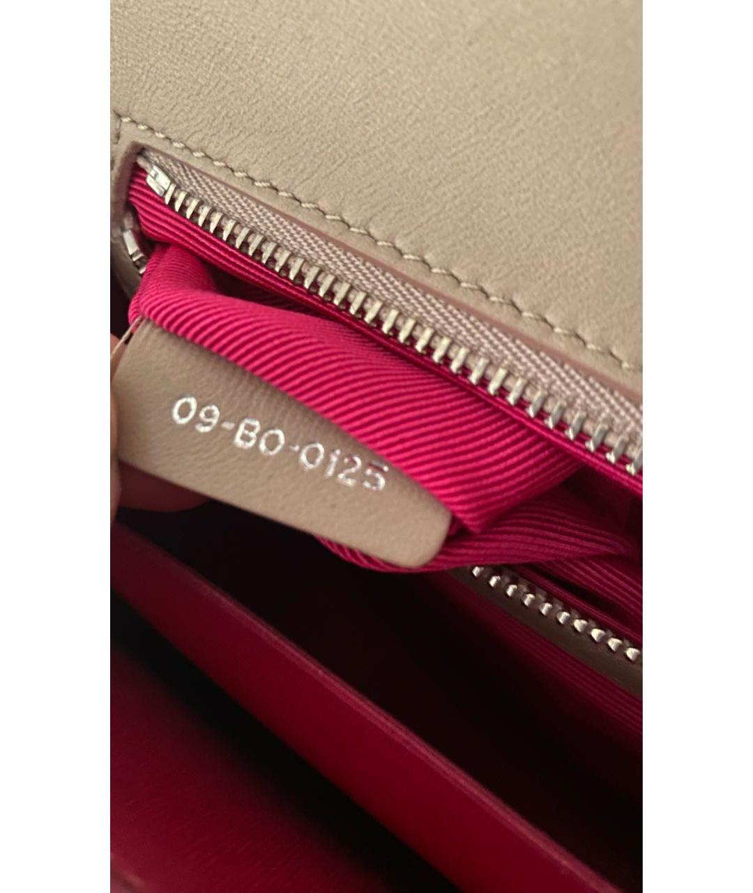 CHRISTIAN DIOR Бежевая кожаная сумка через плечо, фото 5