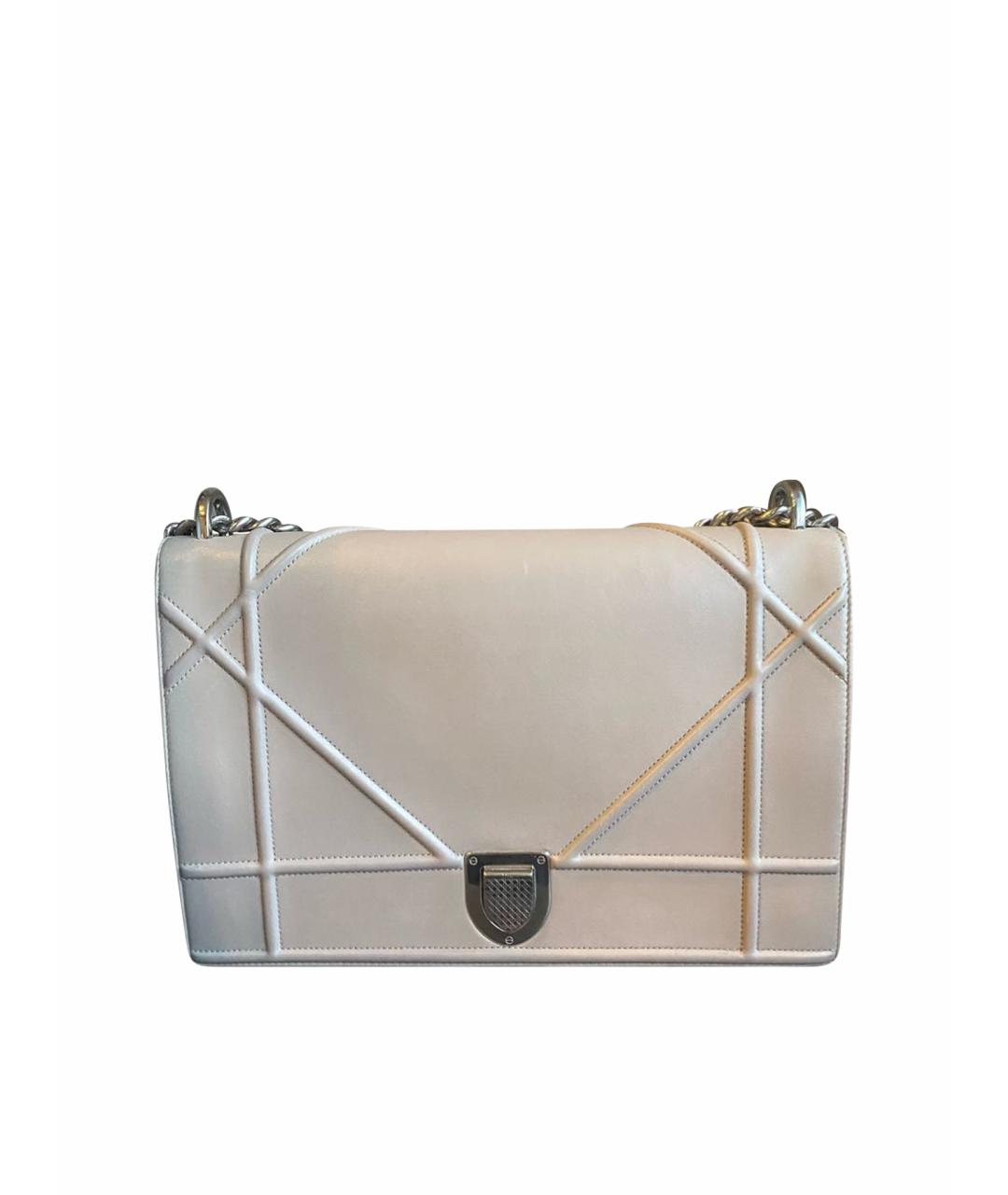 CHRISTIAN DIOR Бежевая кожаная сумка через плечо, фото 1