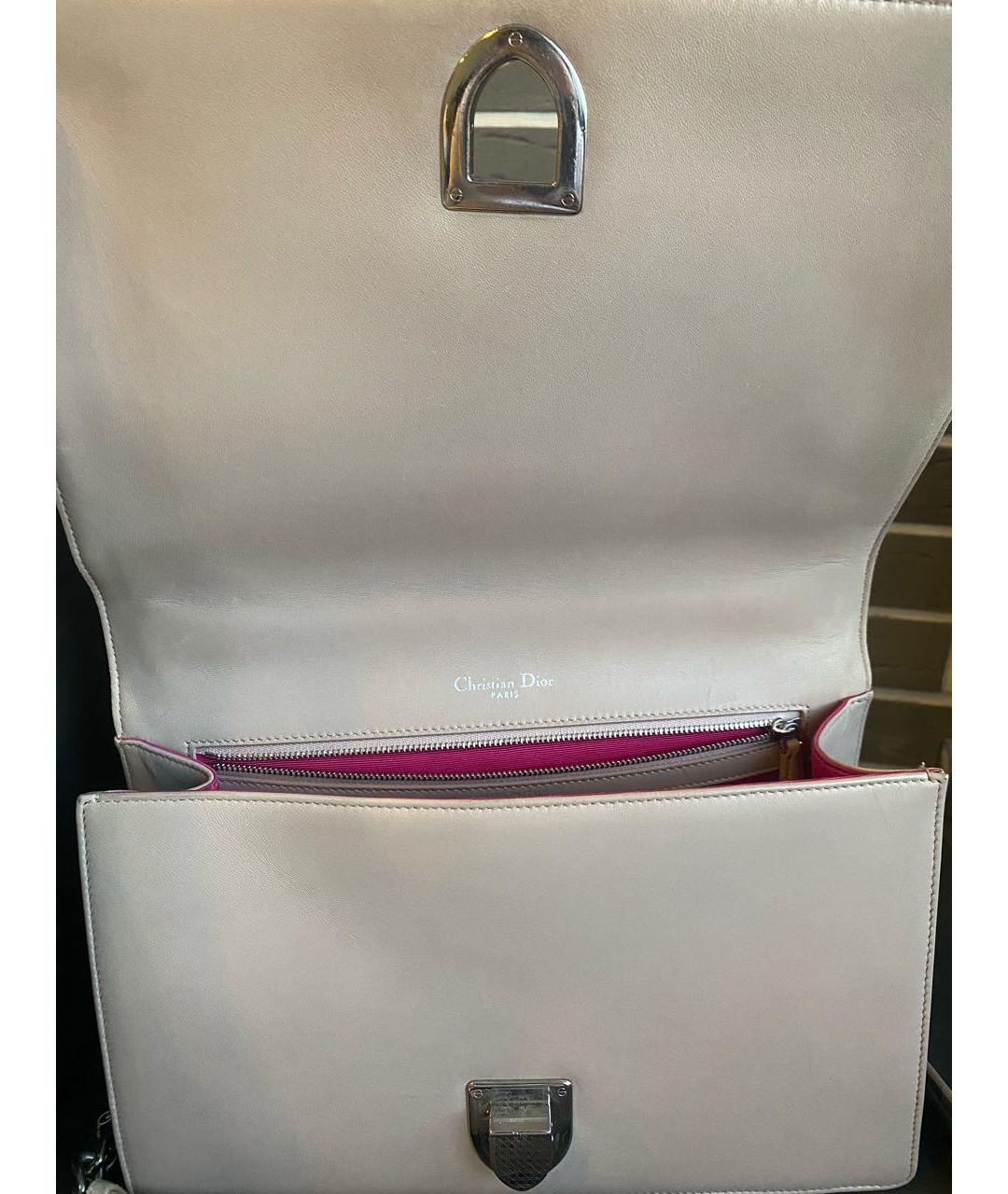 CHRISTIAN DIOR Бежевая кожаная сумка через плечо, фото 7