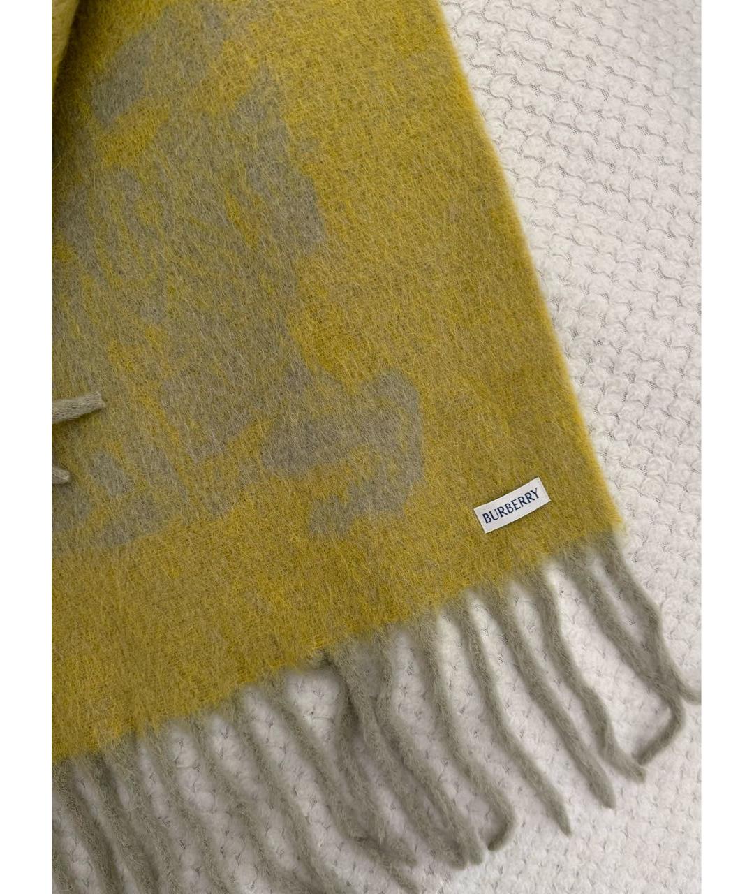 BURBERRY Бежевый шерстяной шарф, фото 7