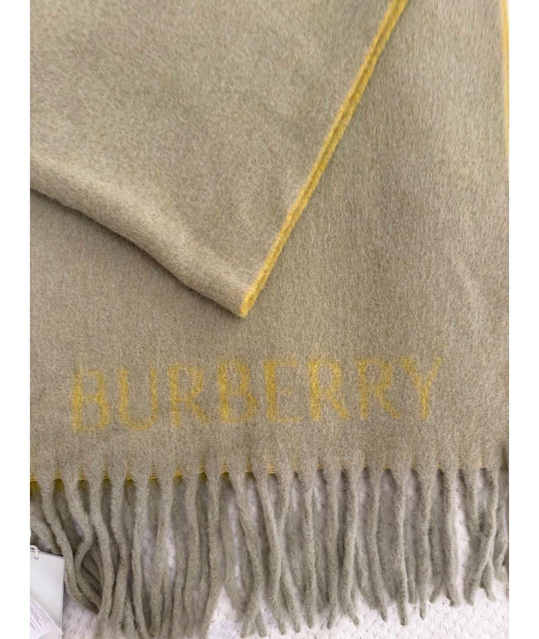 BURBERRY Бежевый шерстяной шарф, фото 8