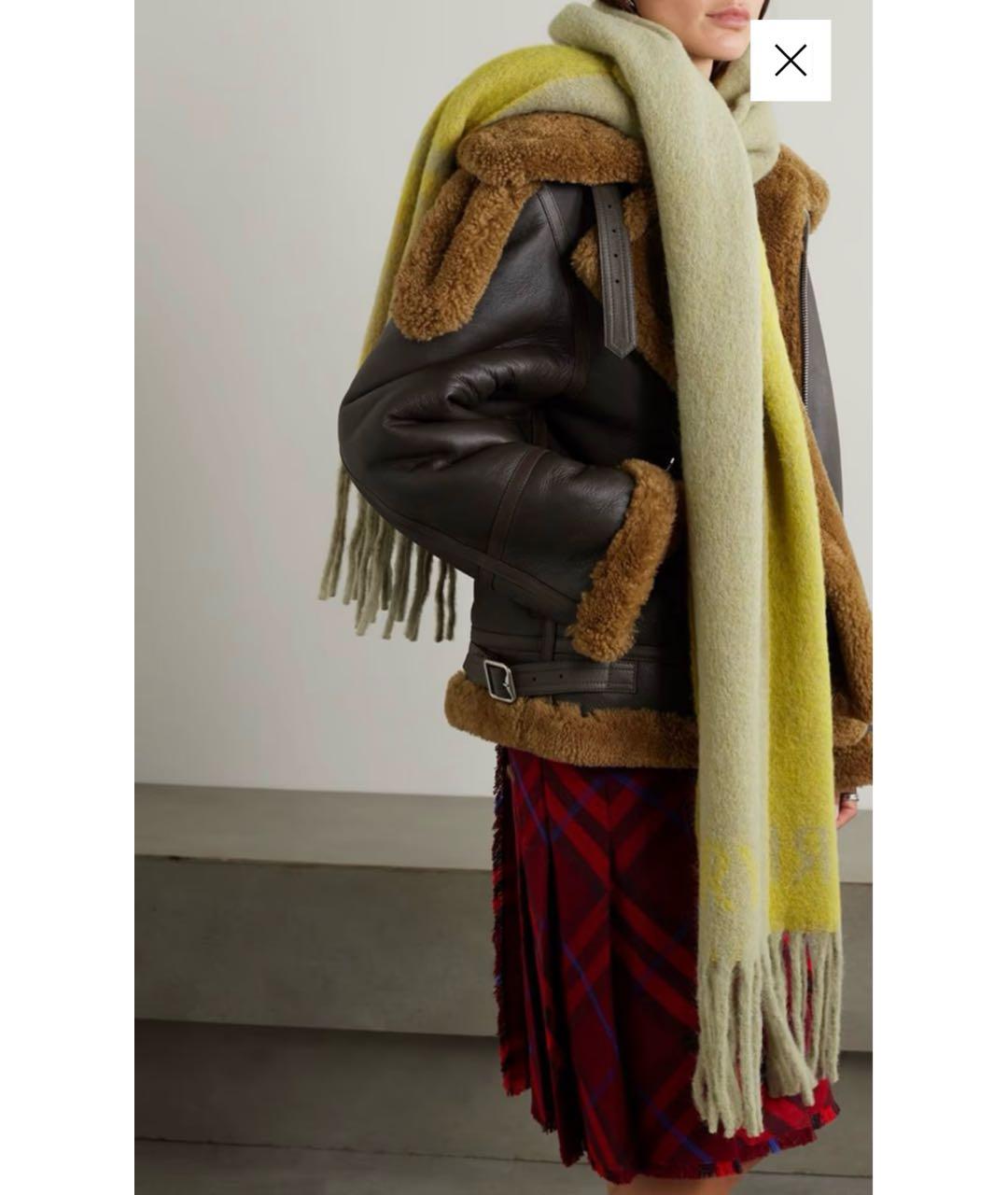 BURBERRY Бежевый шерстяной шарф, фото 6