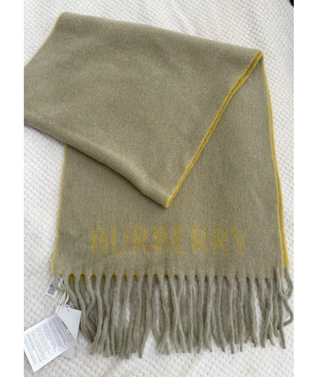 BURBERRY Бежевый шерстяной шарф, фото 4