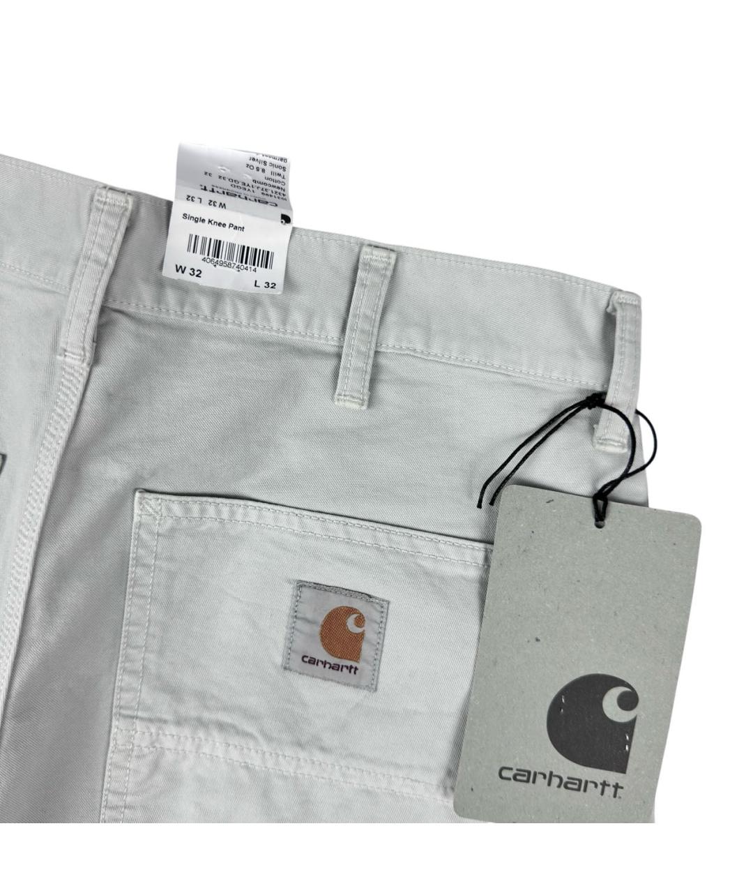 CARHARTT WIP Серые хлопковые брюки чинос, фото 4
