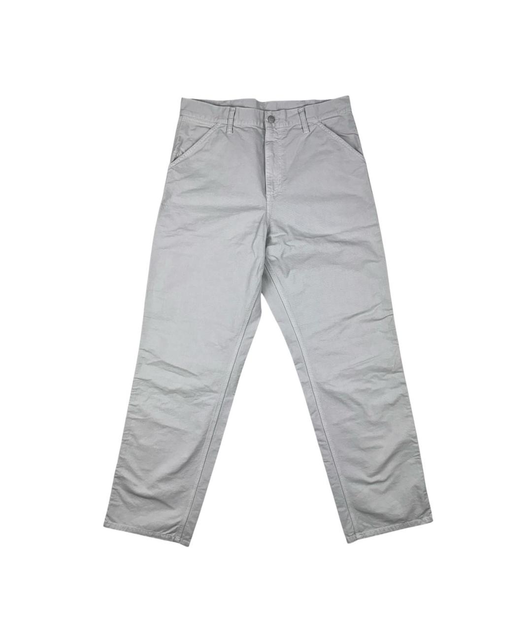 CARHARTT WIP Серые хлопковые брюки чинос, фото 1