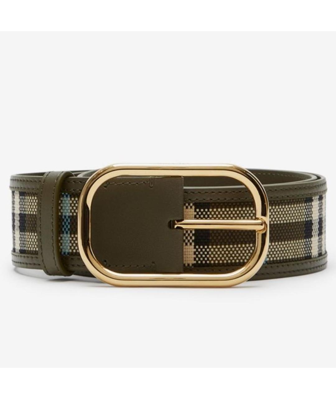 BURBERRY Хаки кожаный ремень, фото 7