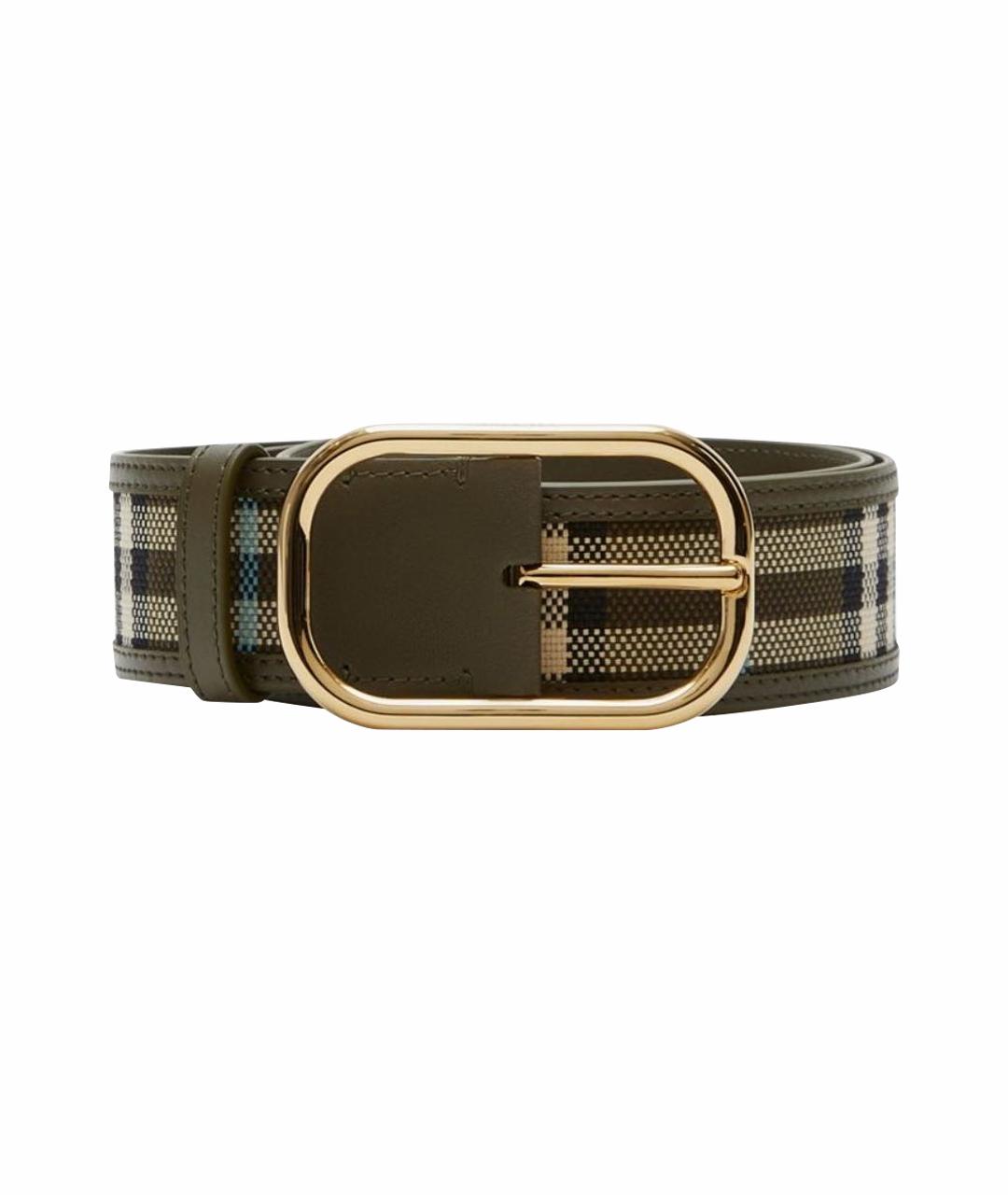 BURBERRY Хаки кожаный ремень, фото 1