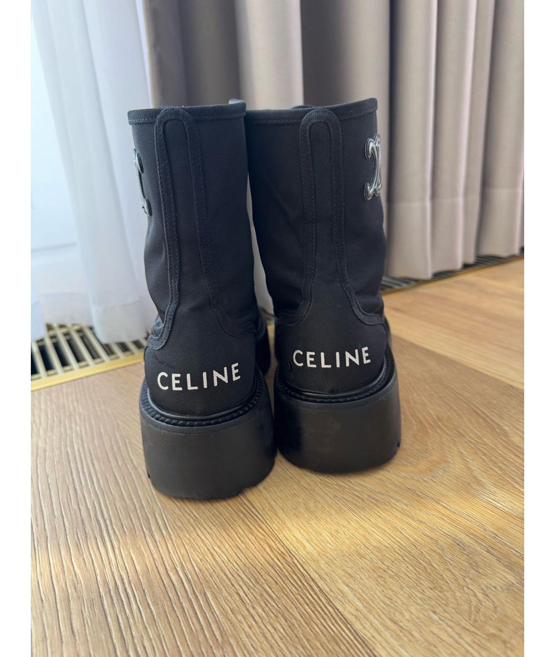 CELINE Черные текстильные ботинки, фото 3
