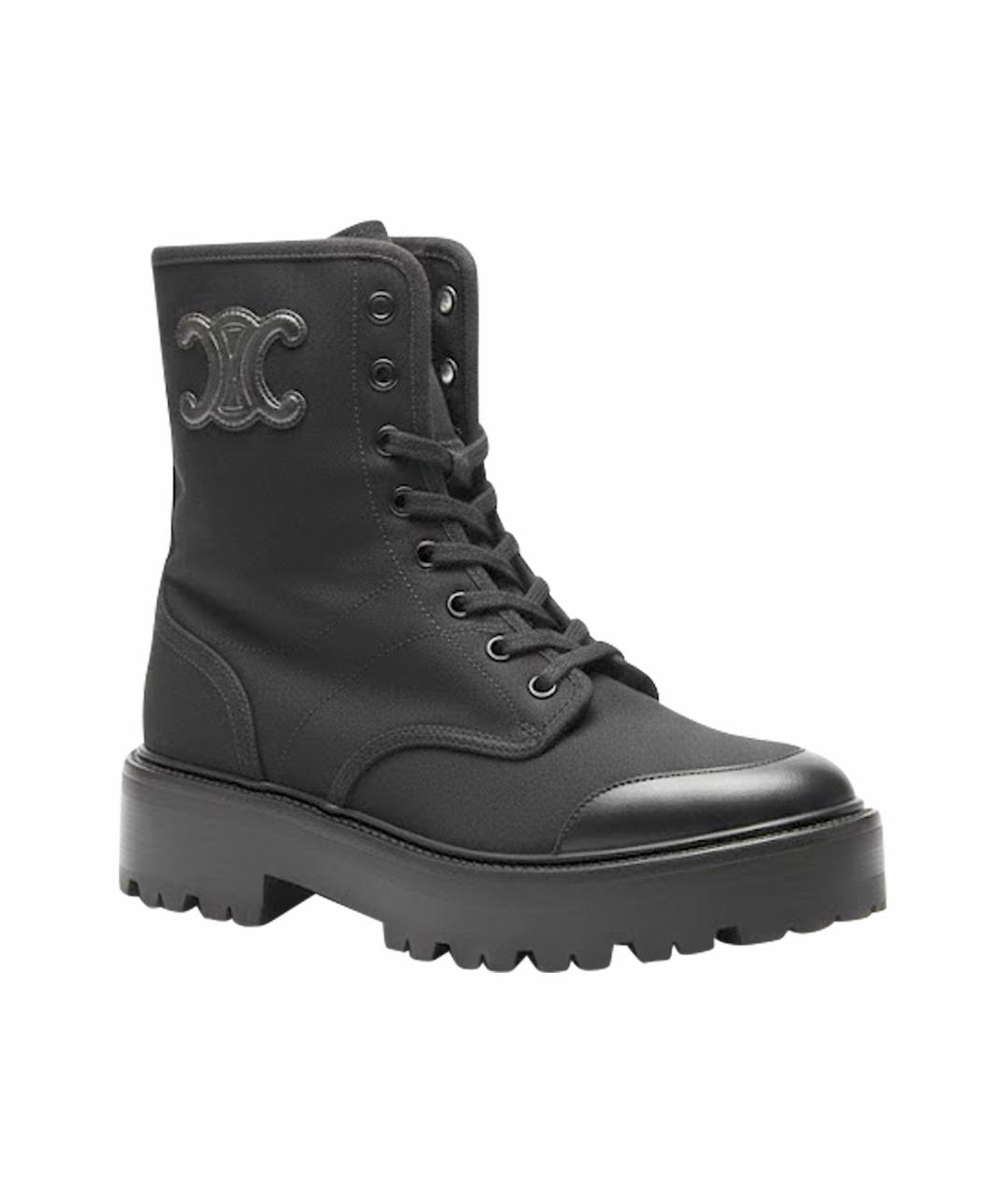 CELINE Черные текстильные ботинки, фото 1