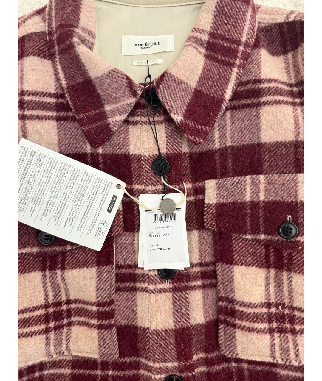 ISABEL MARANT ETOILE Бордовое шерстяное пальто, фото 3
