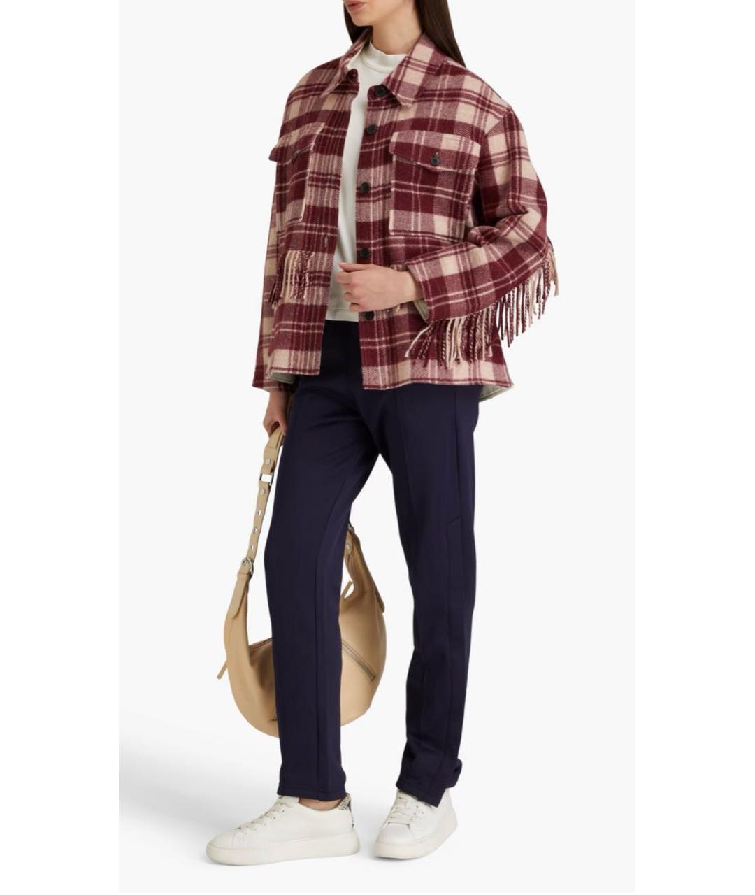 ISABEL MARANT ETOILE Бордовое шерстяное пальто, фото 7