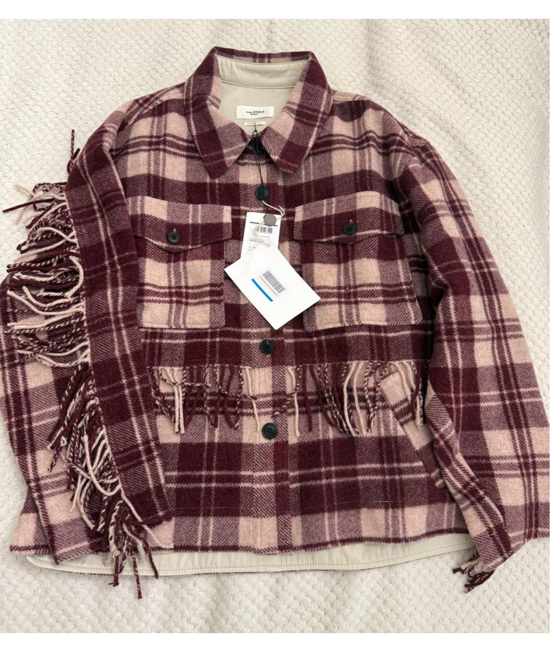 ISABEL MARANT ETOILE Бордовое шерстяное пальто, фото 2