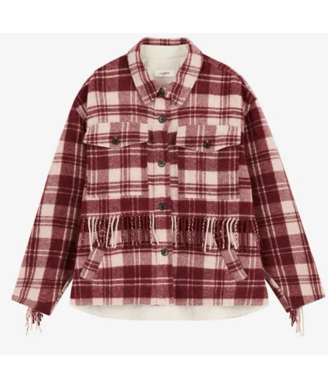 ISABEL MARANT ETOILE Бордовое шерстяное пальто, фото 1