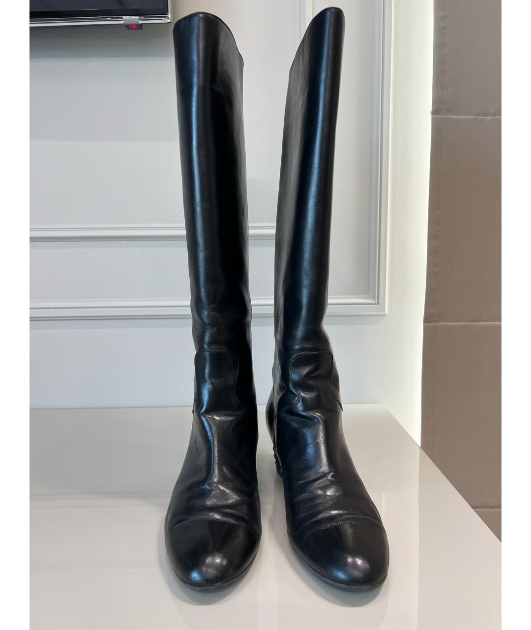 CASADEI Черные кожаные сапоги, фото 2