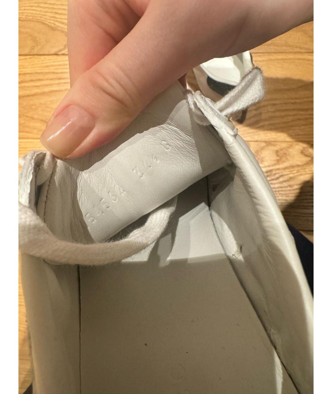GUCCI Белые кожаные кеды, фото 4