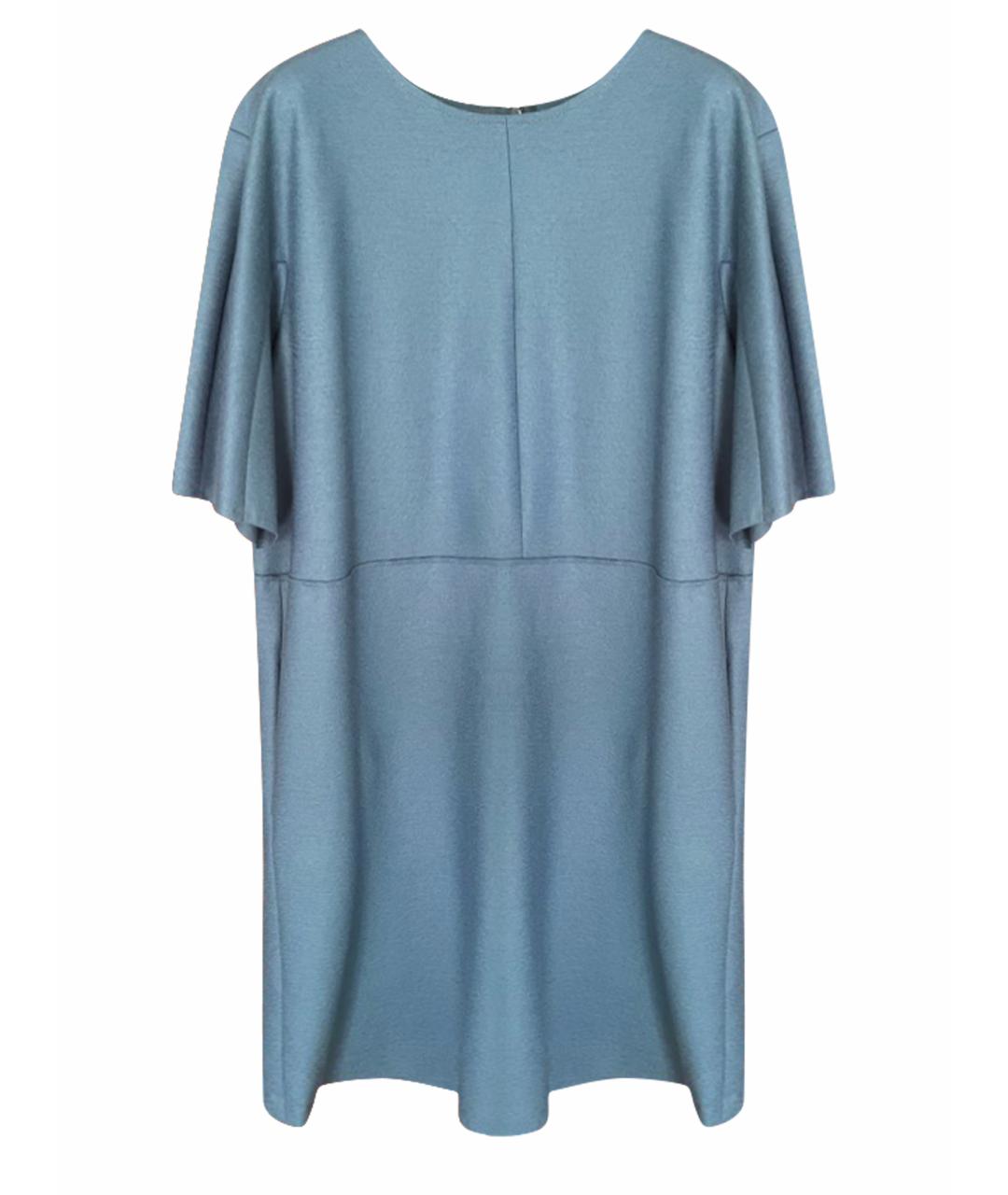 JIL SANDER Голубое шерстяное повседневное платье, фото 1