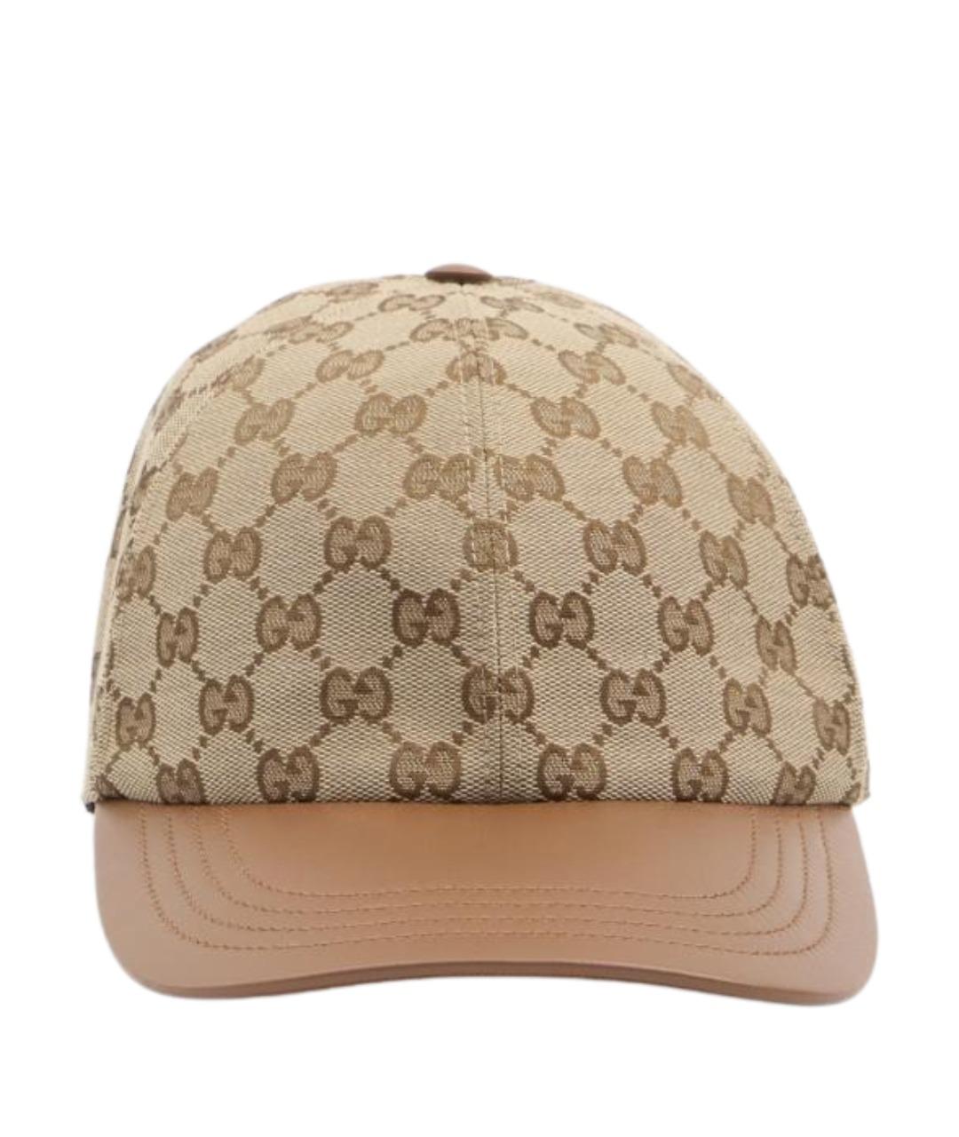 GUCCI Бежевая синтетическая кепка, фото 1