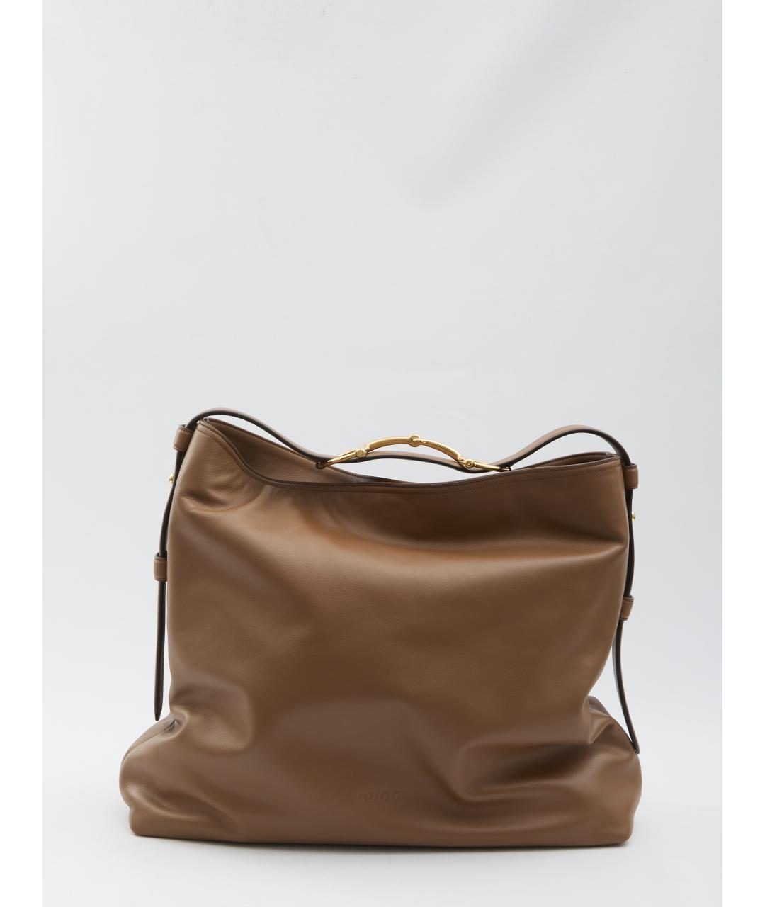 GUCCI Коричневая кожаная сумка через плечо, фото 2