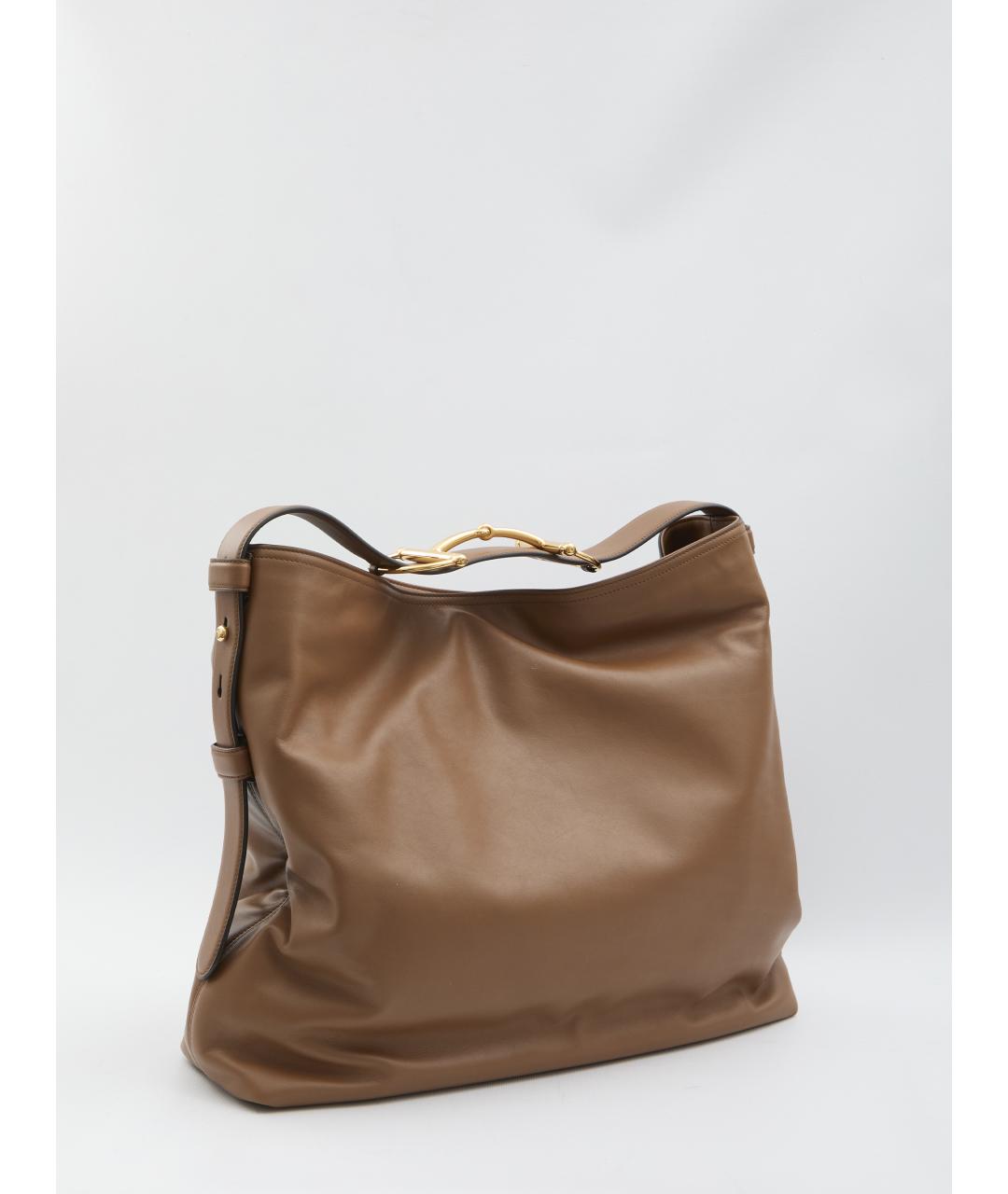 GUCCI Коричневая кожаная сумка через плечо, фото 3