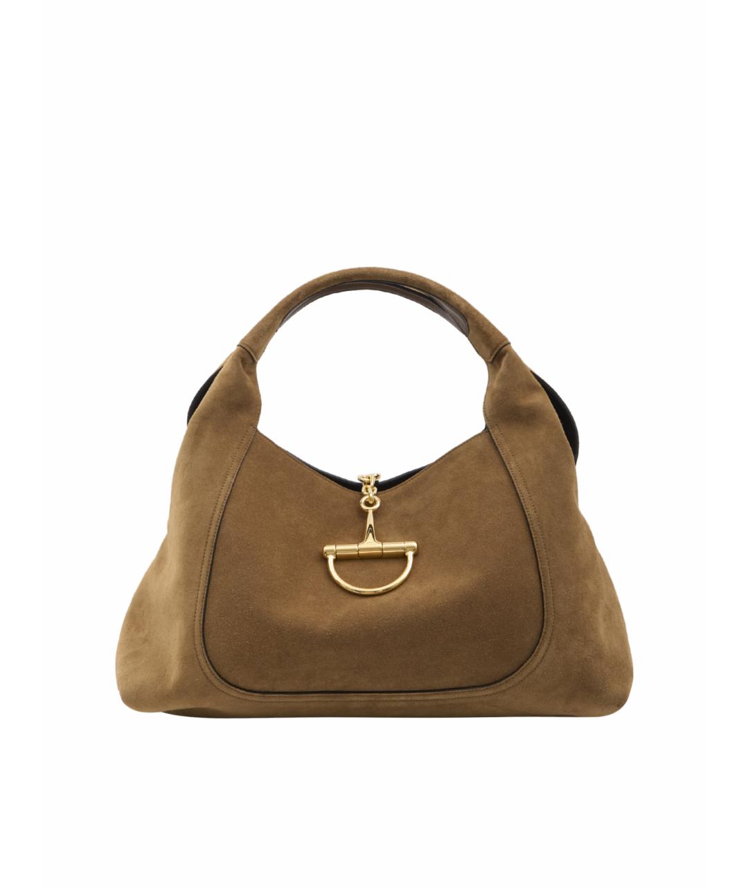 GUCCI Коричневая замшевая сумка через плечо, фото 1