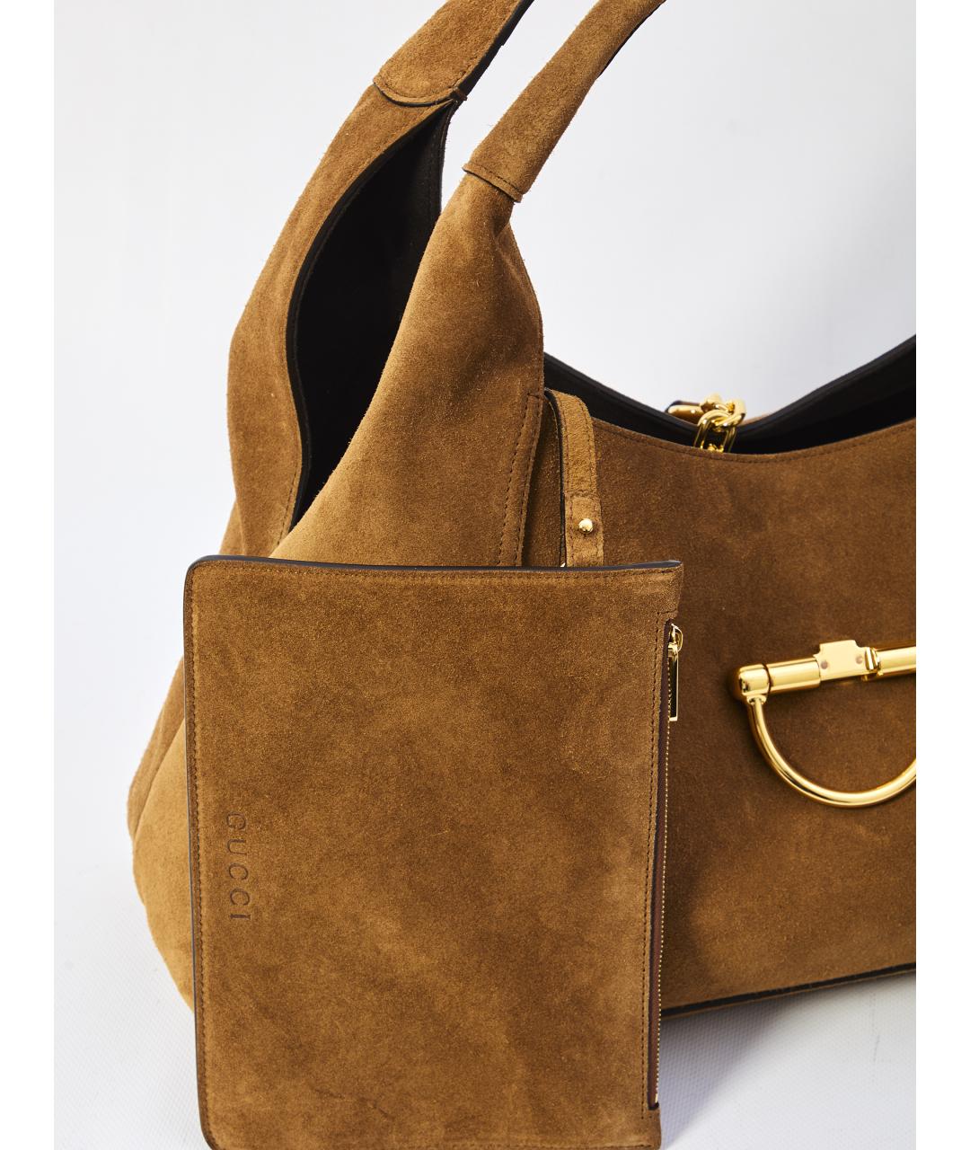 GUCCI Коричневая замшевая сумка через плечо, фото 4