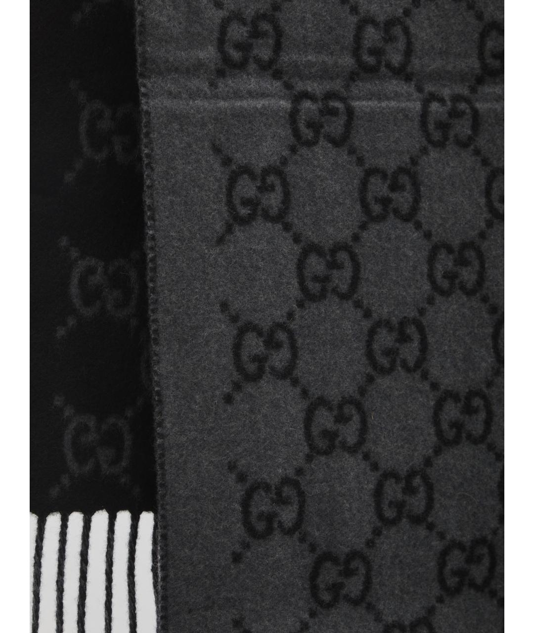 GUCCI Серый кашемировый шарф, фото 2