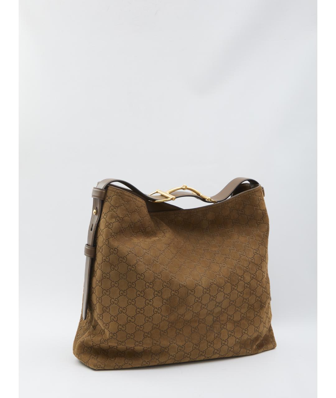 GUCCI Коричневая замшевая сумка через плечо, фото 3