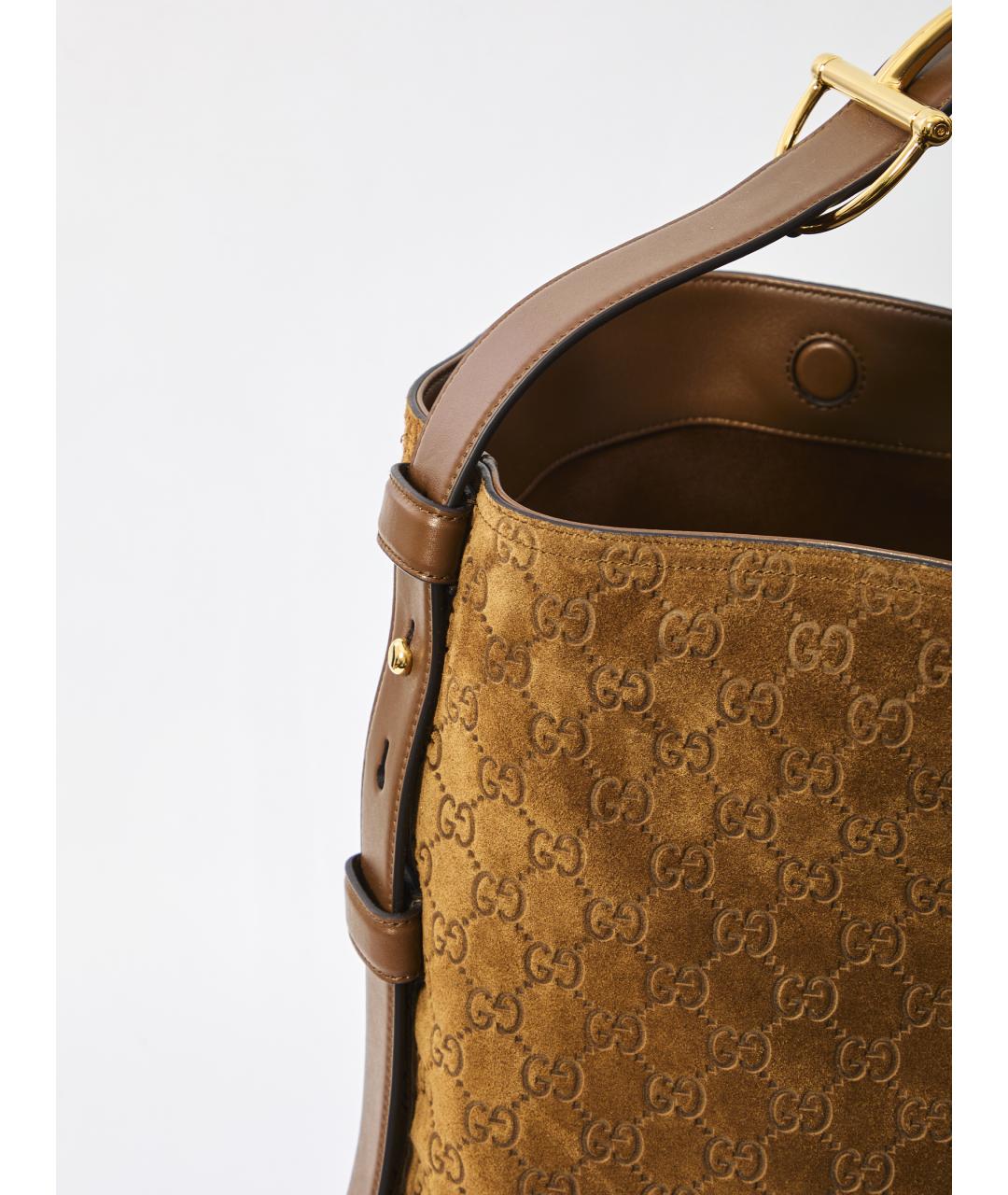 GUCCI Коричневая замшевая сумка через плечо, фото 5