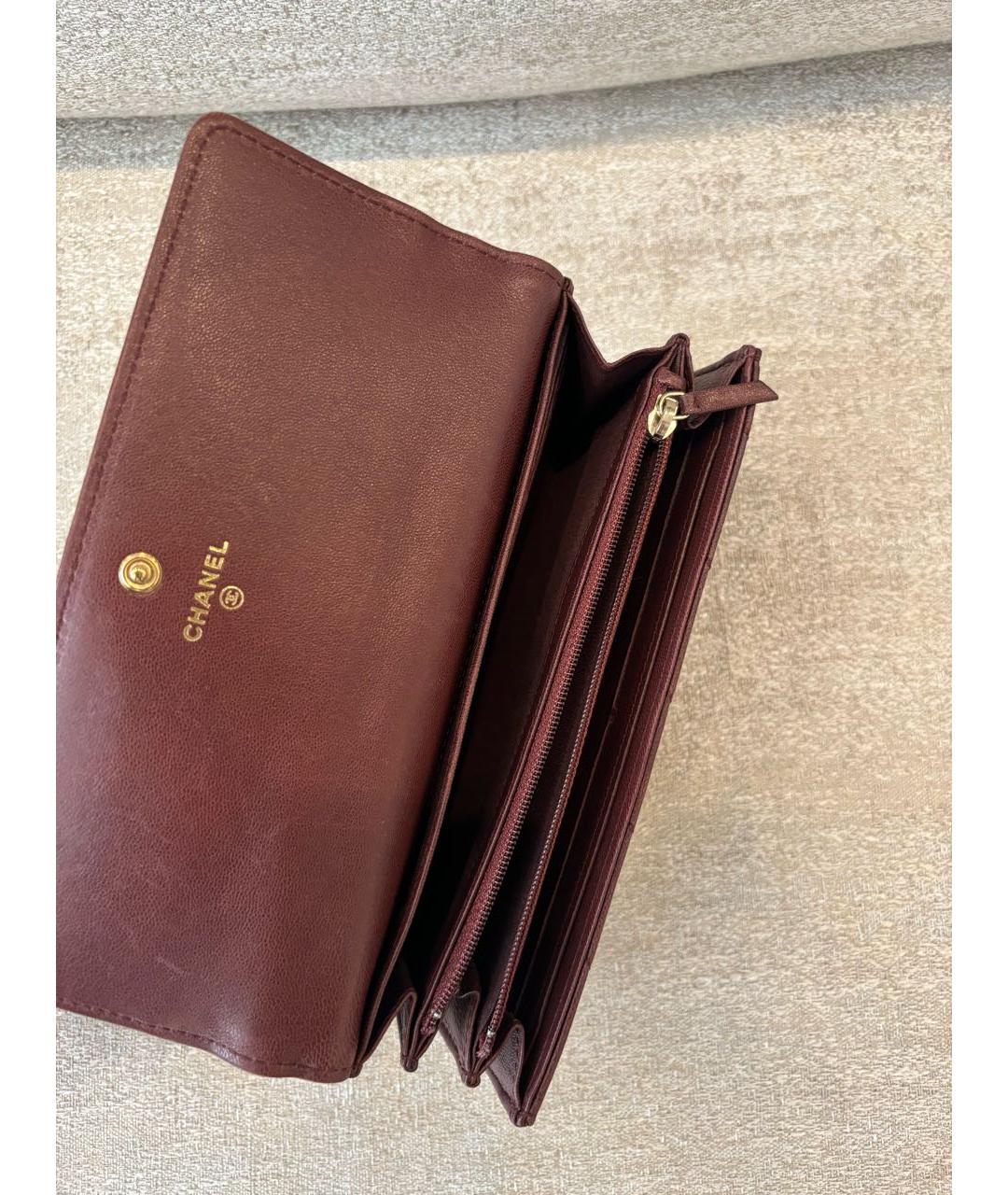 CHANEL Коричневый кожаный кошелек, фото 4