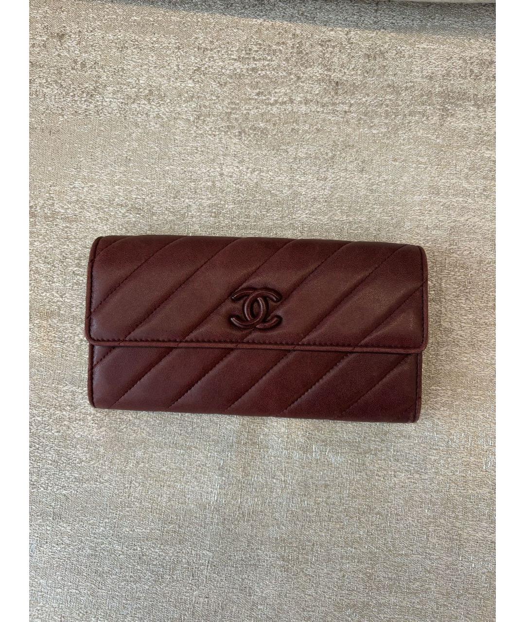 CHANEL Коричневый кожаный кошелек, фото 5