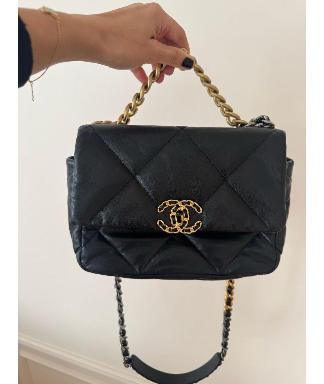 CHANEL Черная кожаная сумка через плечо, фото 7