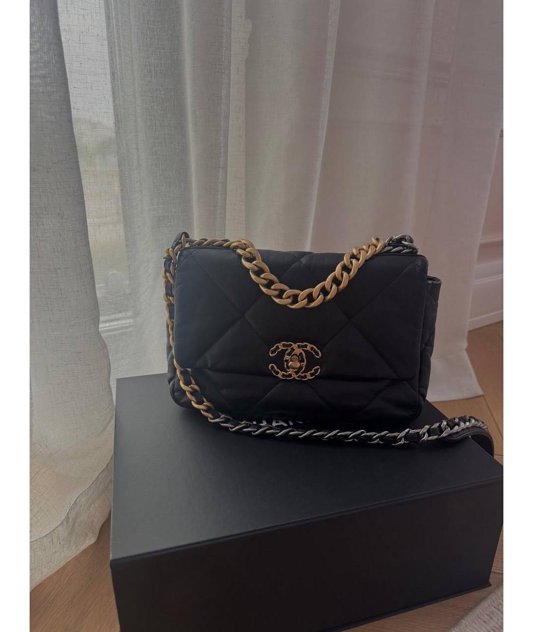 CHANEL Черная кожаная сумка через плечо, фото 6