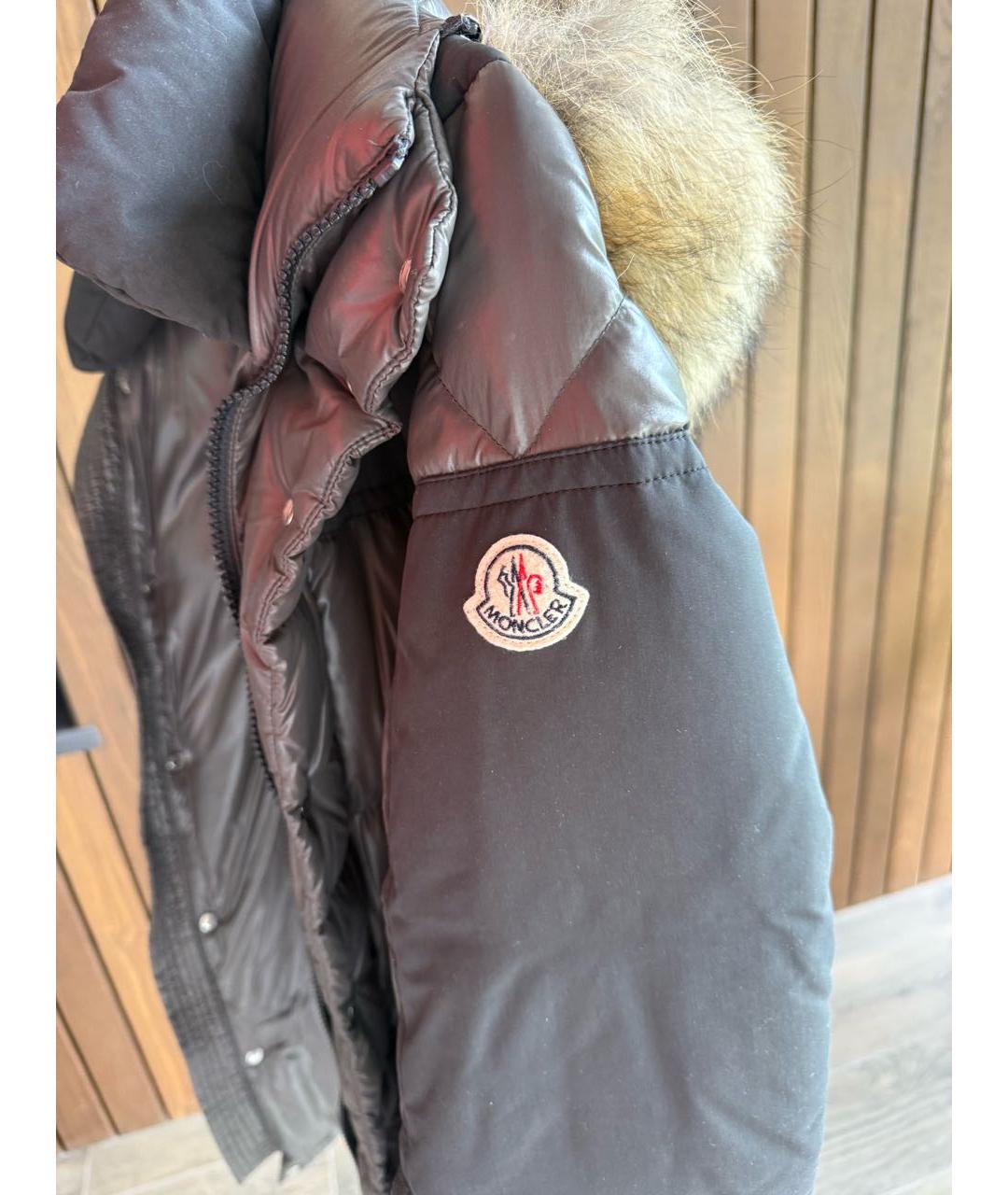 MONCLER Антрацитовый меховой пуховик, фото 6