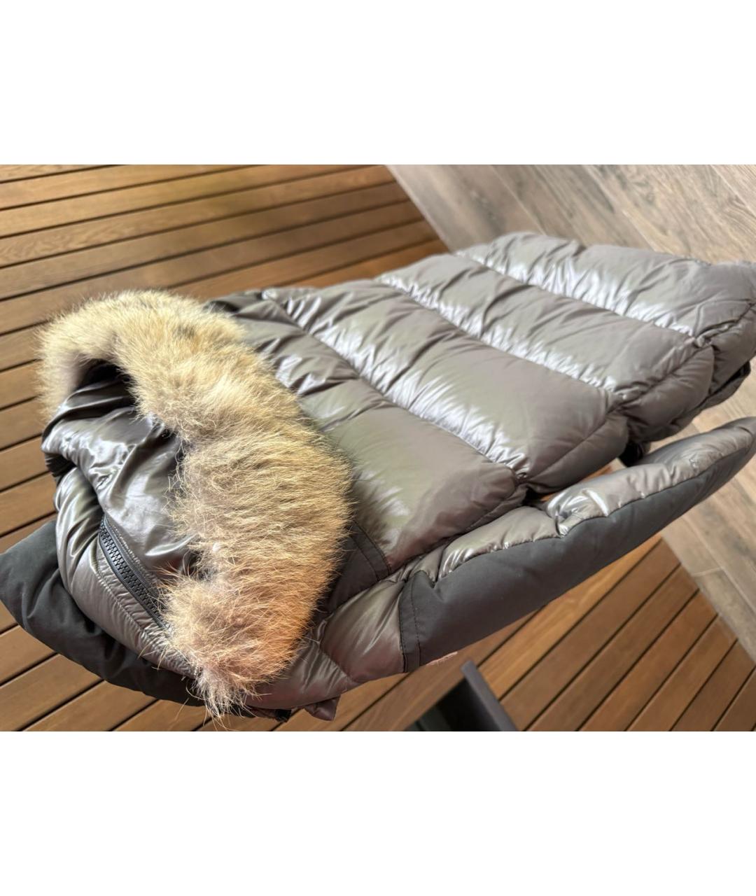 MONCLER Антрацитовый меховой пуховик, фото 7
