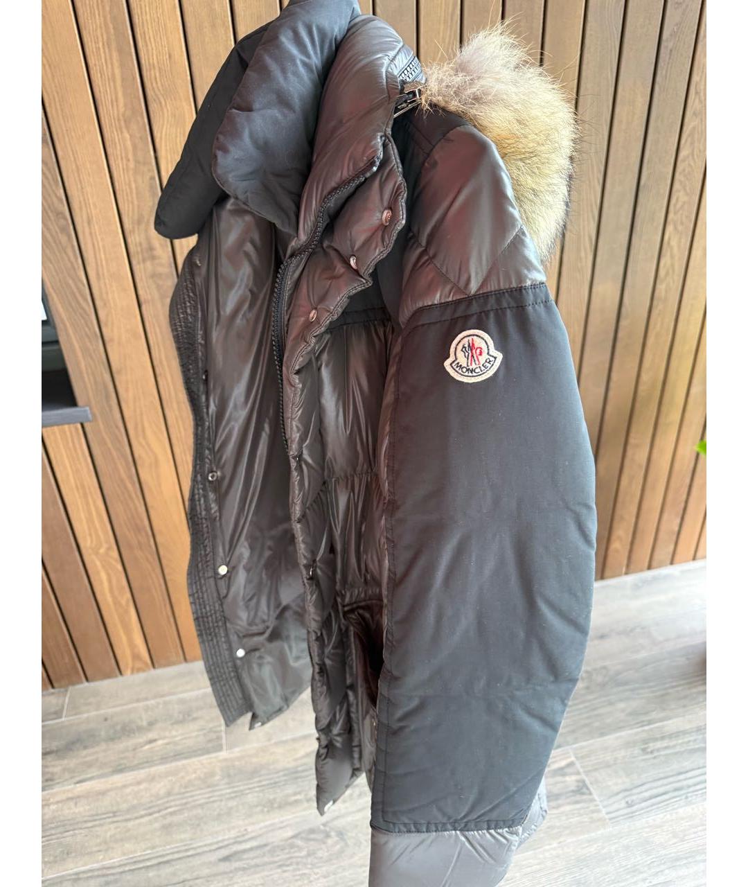 MONCLER Антрацитовый меховой пуховик, фото 3