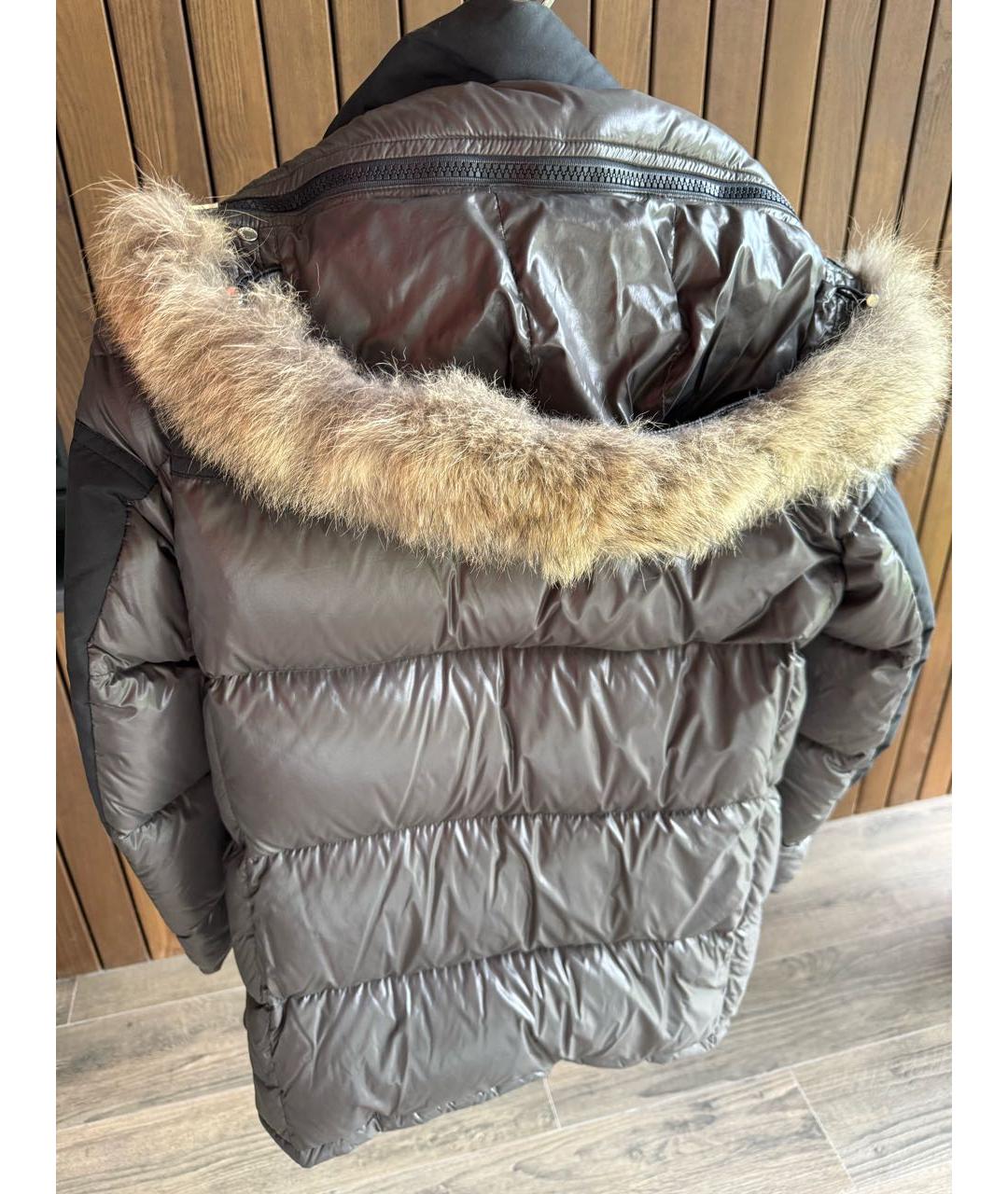 MONCLER Антрацитовый меховой пуховик, фото 4