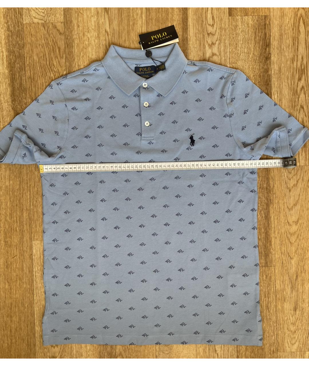 POLO RALPH LAUREN Голубое хлопковое поло с коротким рукавом, фото 8