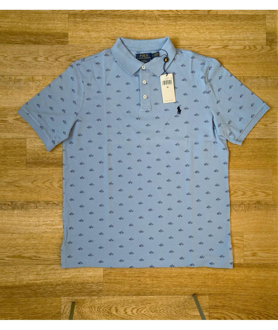 POLO RALPH LAUREN Голубое хлопковое поло с коротким рукавом, фото 2