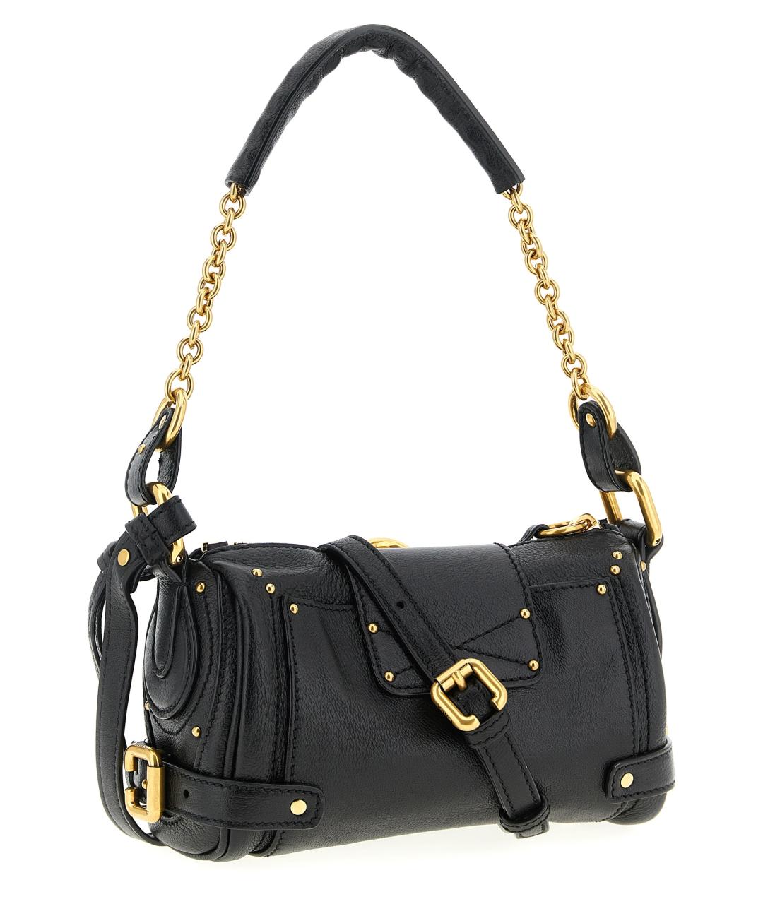 CHLOE Черная кожаная сумка через плечо, фото 2