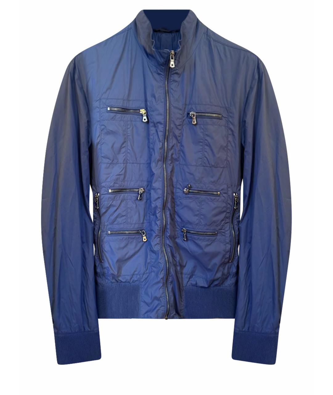 DOLCE&GABBANA Синяя полиамидовая куртка, фото 1