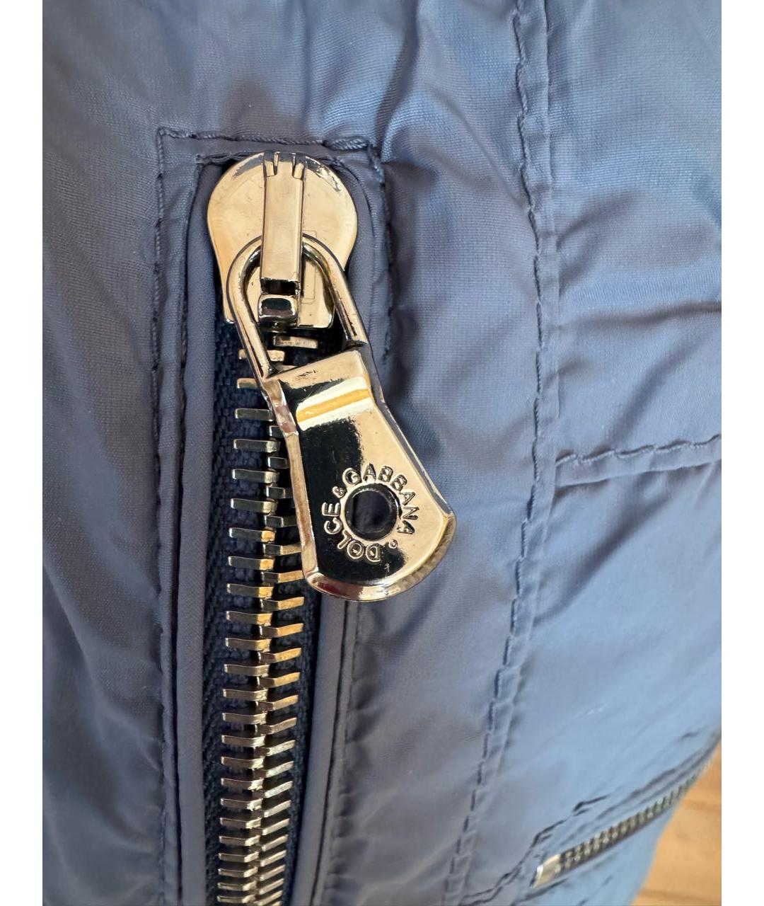 DOLCE&GABBANA Синяя полиамидовая куртка, фото 4