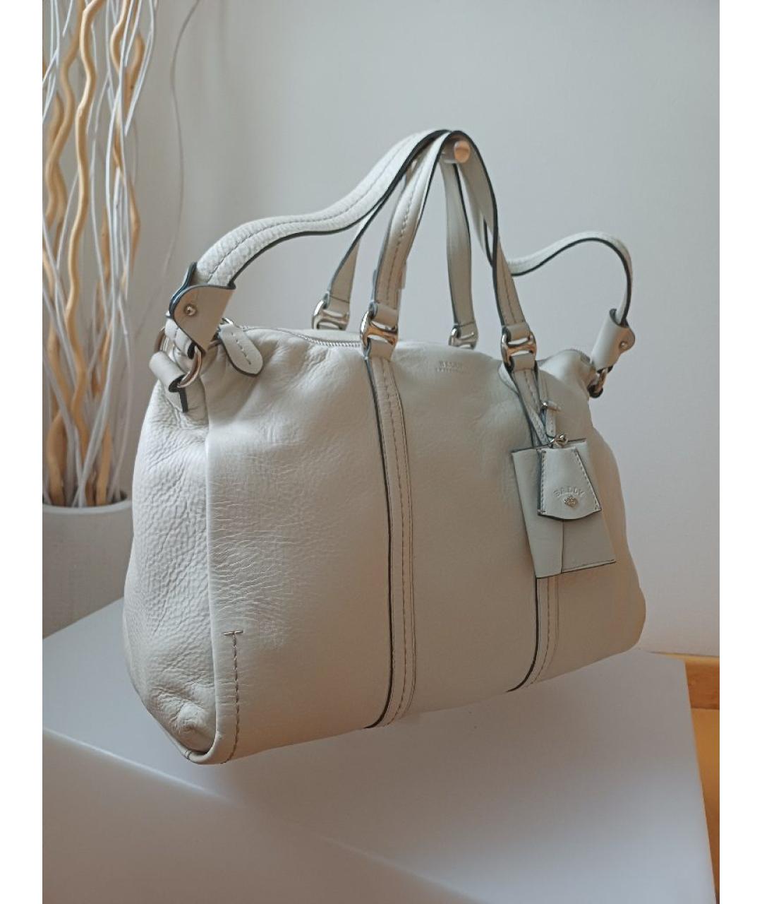 BALLY Белая кожаная сумка тоут, фото 2