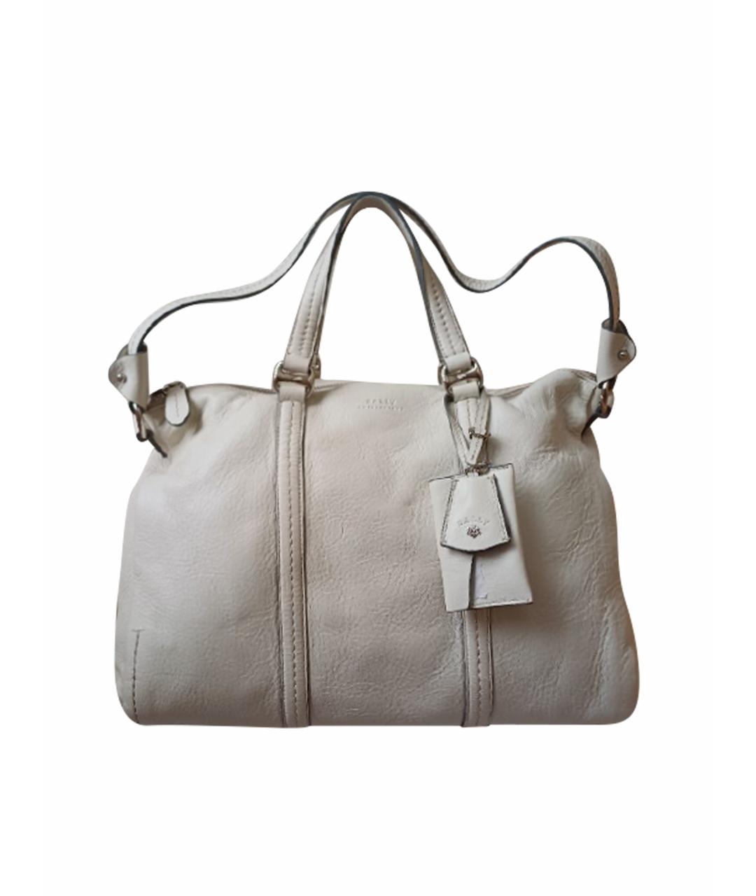 BALLY Белая кожаная сумка тоут, фото 1