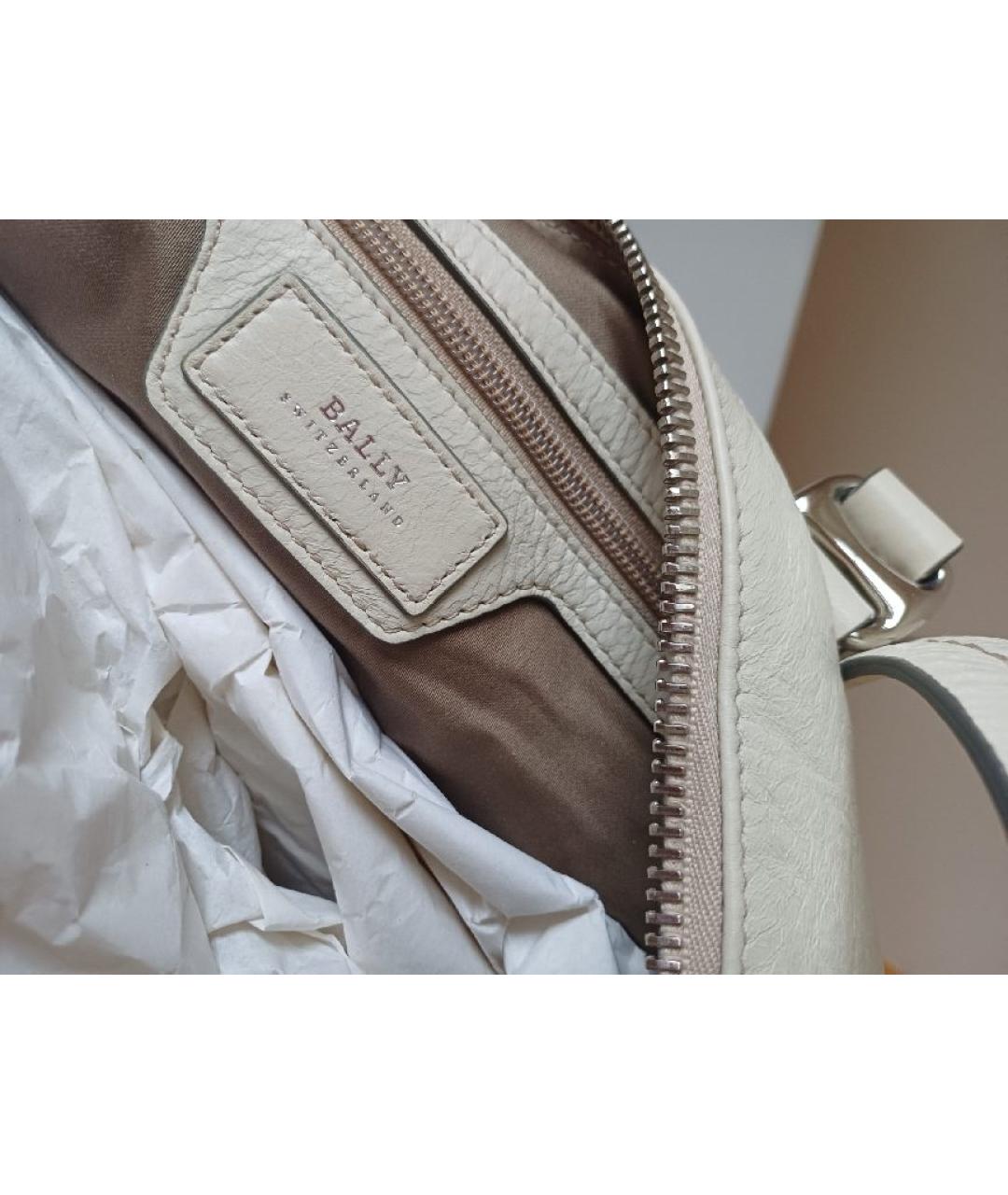 BALLY Белая кожаная сумка тоут, фото 6