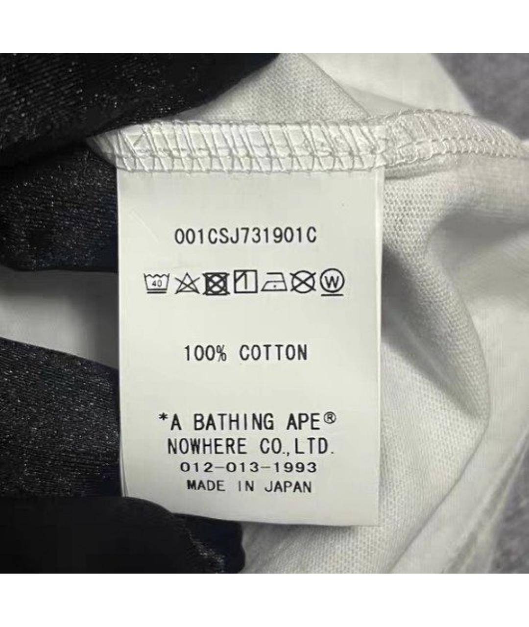 A BATHING APE Белая хлопковая футболка, фото 5