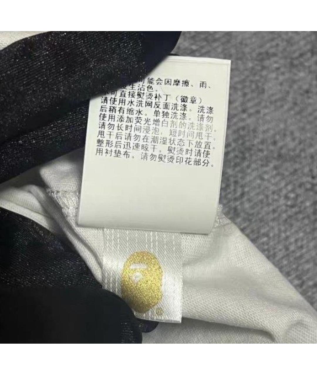 A BATHING APE Белая хлопковая футболка, фото 6