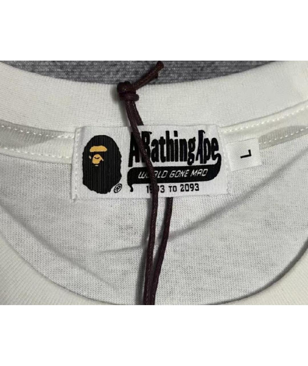A BATHING APE Белая хлопковая футболка, фото 4